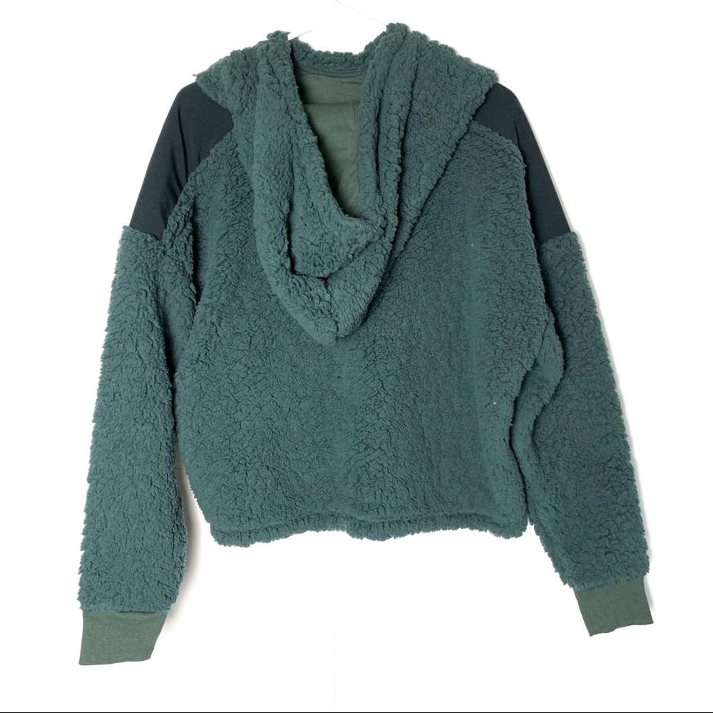 Zella dark green Sherpa fleece pullover hoodie - Picture 2 of 5